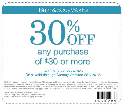 bath and body works canada coupon