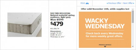IKEA - Edmonton Wacky Wednesday Deal of the Day (Nov 18) A
